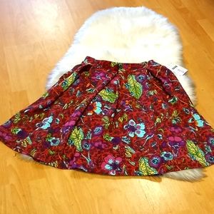 LulaRoe Floral & Leaf Printed Madison Knit Full Skirt
